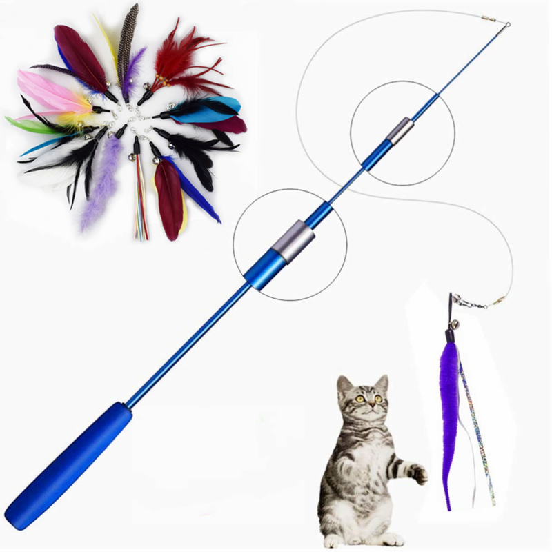 Fishing Rod Carbon Fiber - Teleskopische Dreiteilige Simulations-Angelrute Katzenspielzeug Unterhaltungsstab für